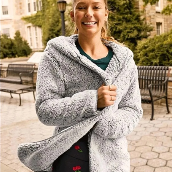 pink sherpa cardigan
